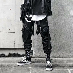 Showlu Store Nation 0 GZ0128 / S (Weight38-45KG) / China Streetwear Trendy Cargo Pants Men Joggers Harajuku Fashion Japanese Style Casual Punk Goth Clothes Hip Hop Black Sweatpants