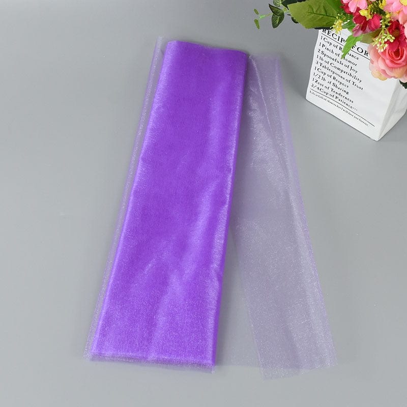 Showlu Store Nation 0 Light purple / 5M 5/10m Wedding Decoration Tulle Roll Crystal Organza Sheer Fabric For Birthday Party Backdrop Wedding Chair Sashes Decor Yarn