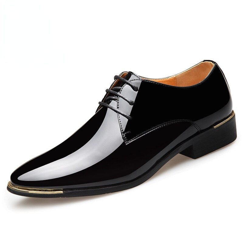 Showlu Store Nation 0 Men Premium Patent Leather Shoes White Wedding Shoes Size 38-48 Black Leather Low Top Soft Men Dress Shoes Solid Color