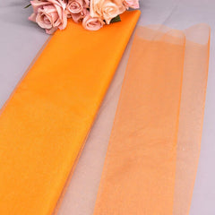 Showlu Store Nation 0 Orange / 10m X 48cm Elegant Wedding Decoration Crystal Tulle Roll Organza Fabric