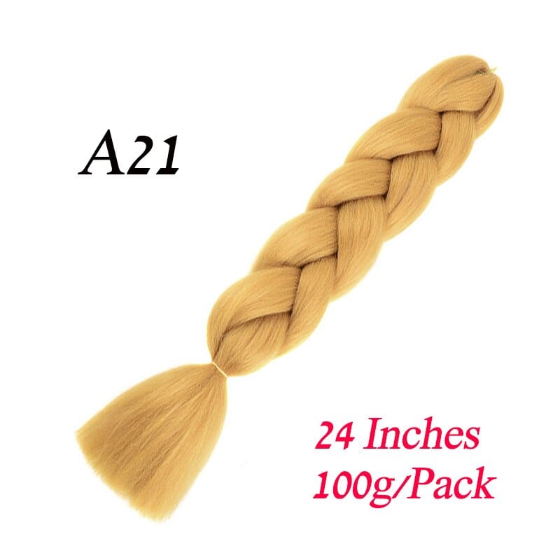 Showlu Store Nation 0 P18/22 / 24inches / 1Pcs/Lot Synthetic 24Inch 100G Wholesale Single Ombre Color Glowing Hair Extension Twist Jumbo Braids Kanekalon Hair For Women