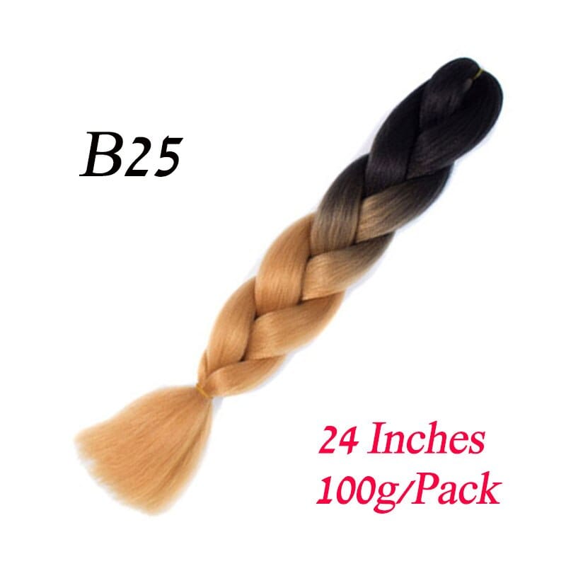 Showlu Store Nation 0 P6/613 / 24inches / 1Pcs/Lot Synthetic 24Inch 100G Wholesale Single Ombre Color Glowing Hair Extension Twist Jumbo Braids Kanekalon Hair For Women