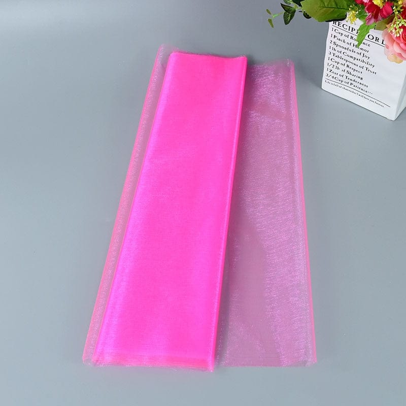 Showlu Store Nation 0 Pink / 5M 5/10m Wedding Decoration Tulle Roll Crystal Organza Sheer Fabric For Birthday Party Backdrop Wedding Chair Sashes Decor Yarn