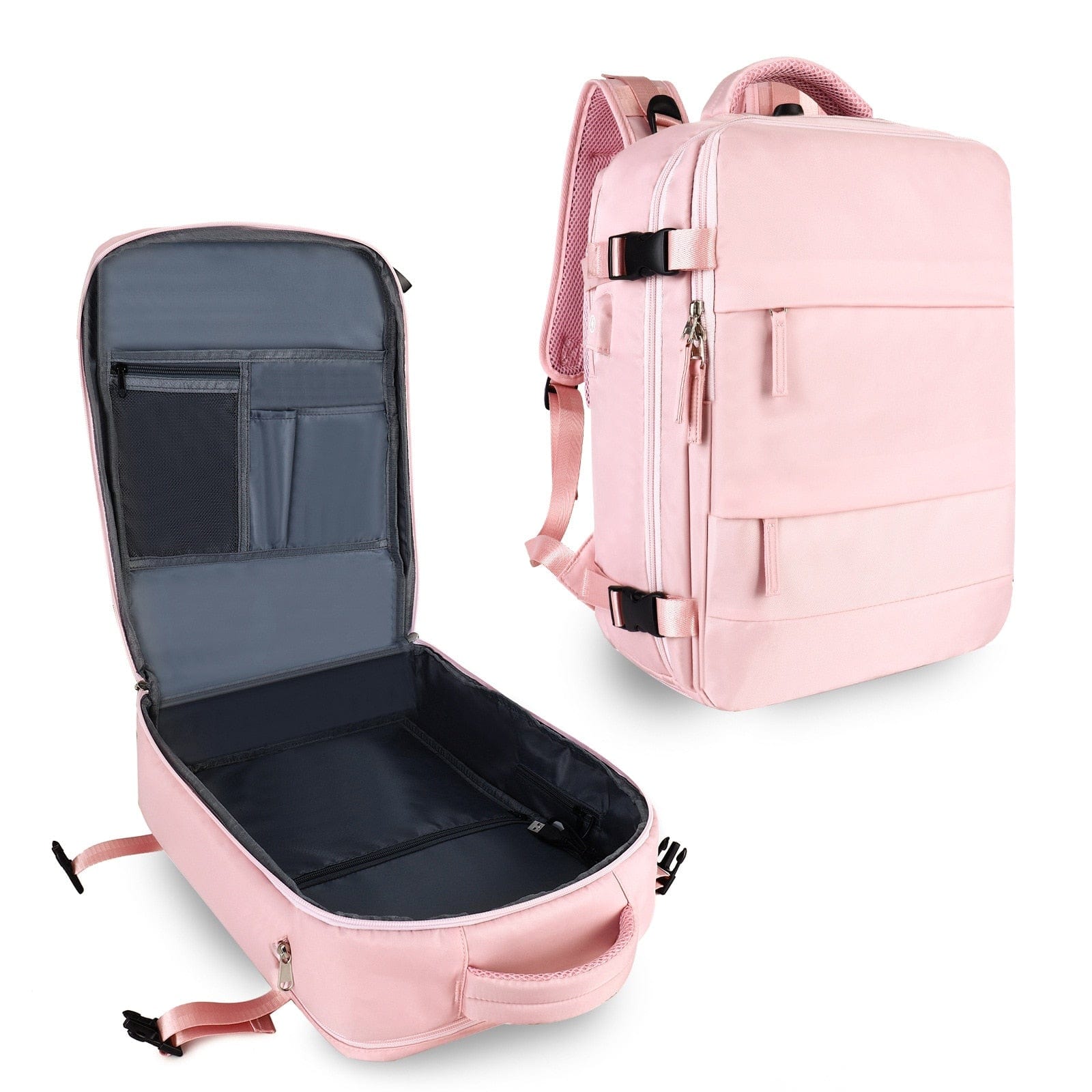 Showlu Store Nation 0 Pink Women Travel Backpack Airplane Large Capacity Multi-Function Luggage Lightweight Waterproof Women's Casual Bag Notebook Bagpacks