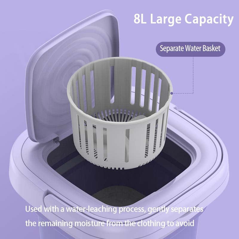 Showlu Store Nation 0 Portable Foldable Washing Machine With Spin Dryer Automatic Mini Underwear  Sock 110v/220V Washing Machine With Centrifuge 8L