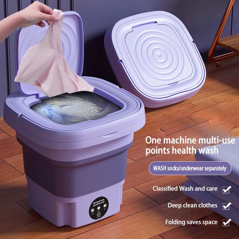 Showlu Store Nation 0 Portable Foldable Washing Machine With Spin Dryer Automatic Mini Underwear  Sock 110v/220V Washing Machine With Centrifuge 8L