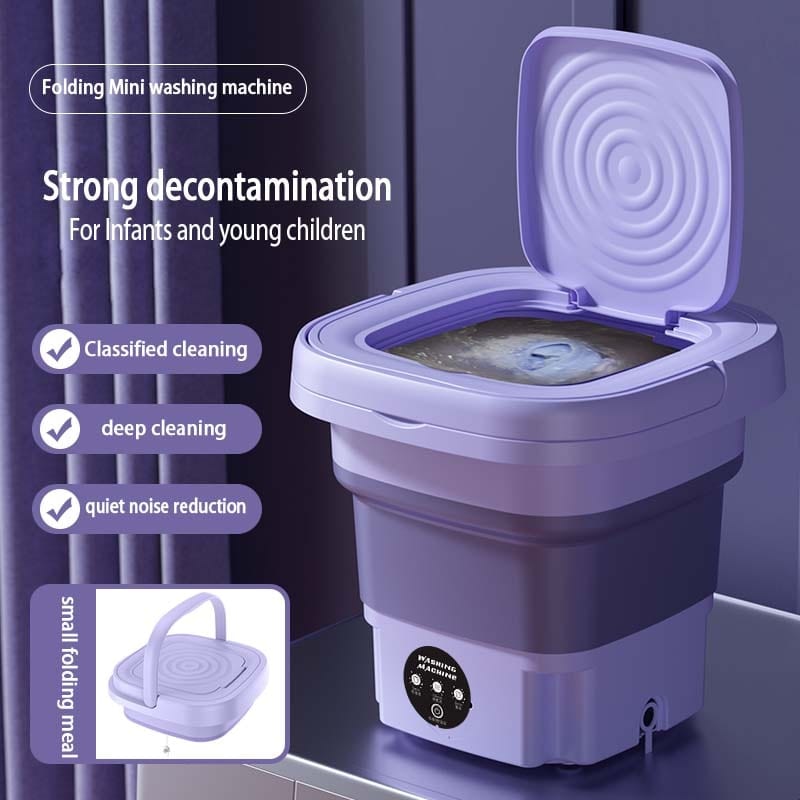 Showlu Store Nation 0 Portable Foldable Washing Machine With Spin Dryer Automatic Mini Underwear  Sock 110v/220V Washing Machine With Centrifuge 8L