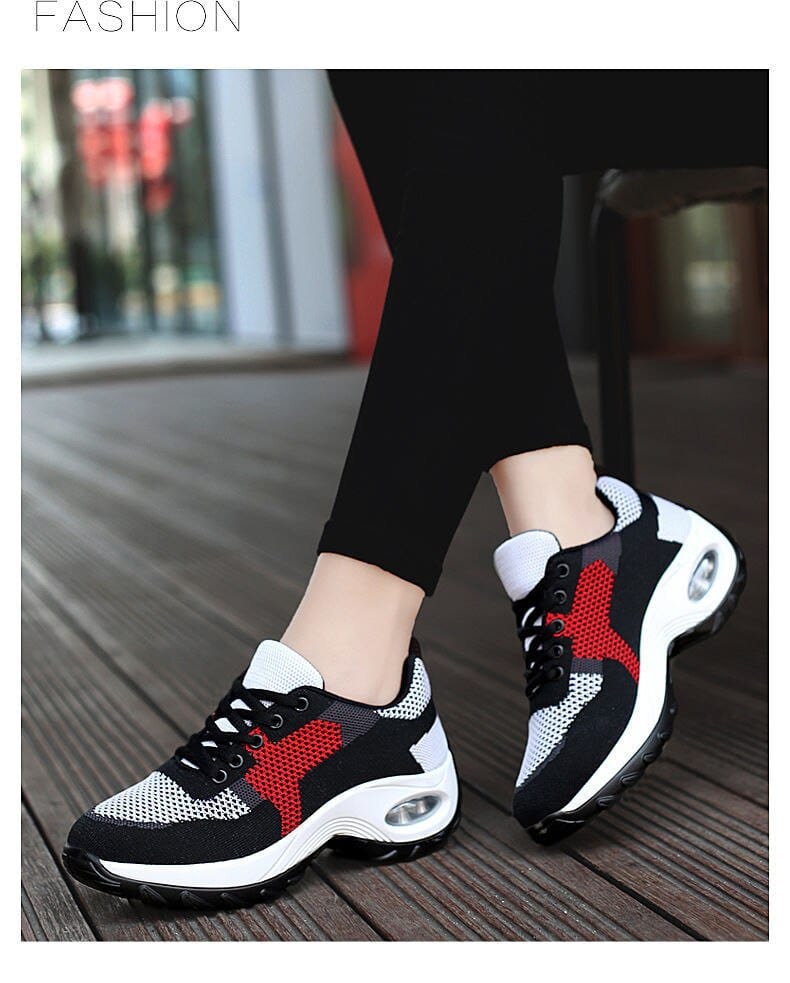 Showlu Store Nation 0 Red-209 / 35 The New Fashion Wedge Shoes for Women 2022 Casual Comfortable Breathable Platform Sport Shoes Ladies Outdoor Running Sneakers