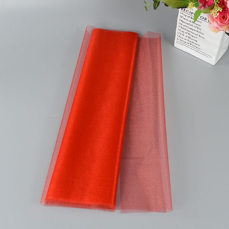 Showlu Store Nation 0 Red / 5M 5/10m Wedding Decoration Tulle Roll Crystal Organza Sheer Fabric For Birthday Party Backdrop Wedding Chair Sashes Decor Yarn