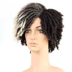 Showlu Store Nation 0 RM458 T613 / 10inches / 1 PC 10Inches Braided Wigs  Afro Bob Wig Synthetic DreadLock Wigs For Black Woman Short Curly Ends Cosplay Yun Rong Hair