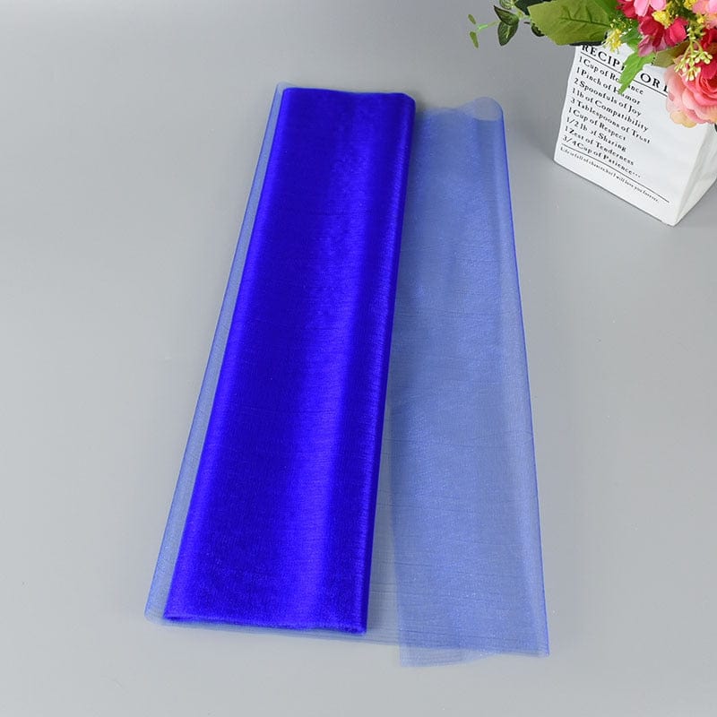 Showlu Store Nation 0 Royle blue / 5M 5/10m Wedding Decoration Tulle Roll Crystal Organza Sheer Fabric For Birthday Party Backdrop Wedding Chair Sashes Decor Yarn