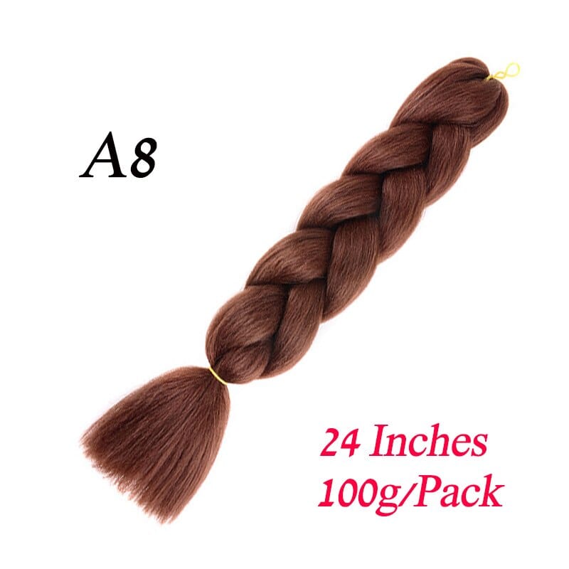 Showlu Store Nation 0 T4/27/30 / 24inches / 1Pcs/Lot Synthetic 24Inch 100G Wholesale Single Ombre Color Glowing Hair Extension Twist Jumbo Braids Kanekalon Hair For Women