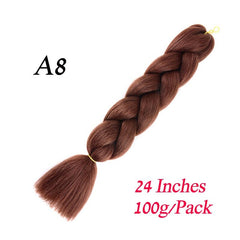 Showlu Store Nation 0 T4/27/30 / 24inches / 1Pcs/Lot Synthetic 24Inch 100G Wholesale Single Ombre Color Glowing Hair Extension Twist Jumbo Braids Kanekalon Hair For Women