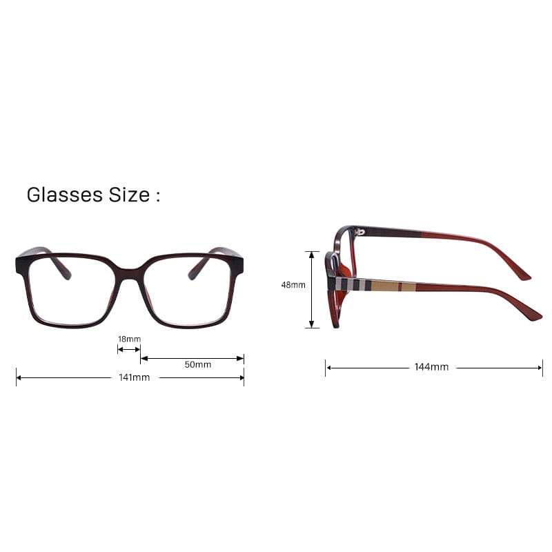 Showlu Store Nation 0 TR90 Retro Square Anti Blue Light Optical Glasses Frames for Men Women Fashion Prescription Office Computer Eyeglasses