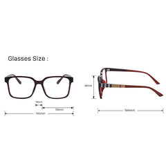 Showlu Store Nation 0 TR90 Retro Square Anti Blue Light Optical Glasses Frames for Men Women Fashion Prescription Office Computer Eyeglasses