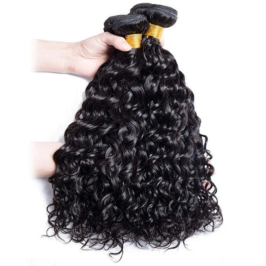 Showlu Store Nation 0 Water Wave Bundles 100% Human Hair Extensions For Women Peruvian Hair Bundle Raw Virgin Hair Unprocessed Human Bundle Curly Hair