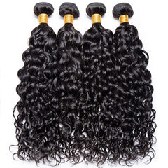 Showlu Store Nation 0 Water Wave Bundles 12A Brazilian Human Hair Weave 1/3/4PCS Deep Kinky Curly Hair 100g/pc Cheap Virgin Hair Extensions Natural