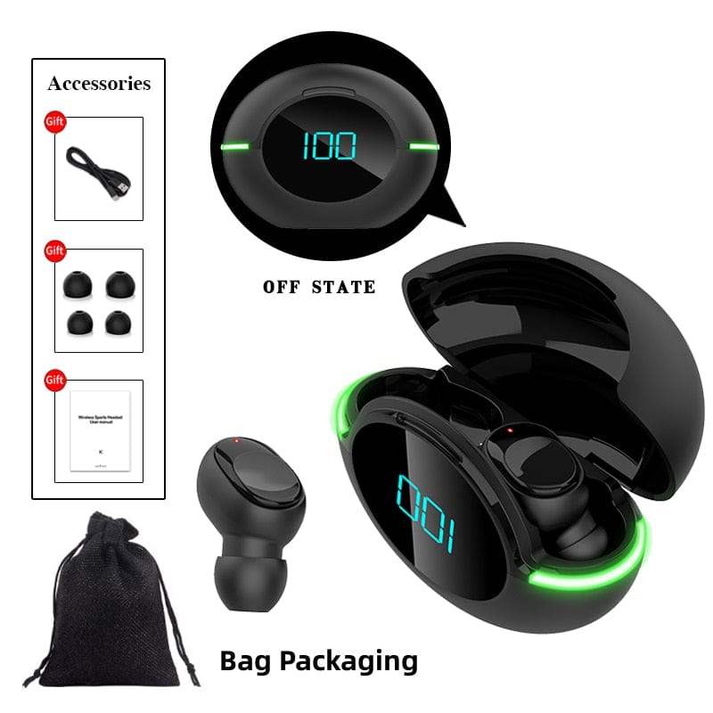 Showlu Store Nation 0 Y-80 Stereo Wireless Headsets 5.1 Bluetooth Earphones Outdoor Sports With Charging Bin Power Display Touch Control Headphones Earbuds