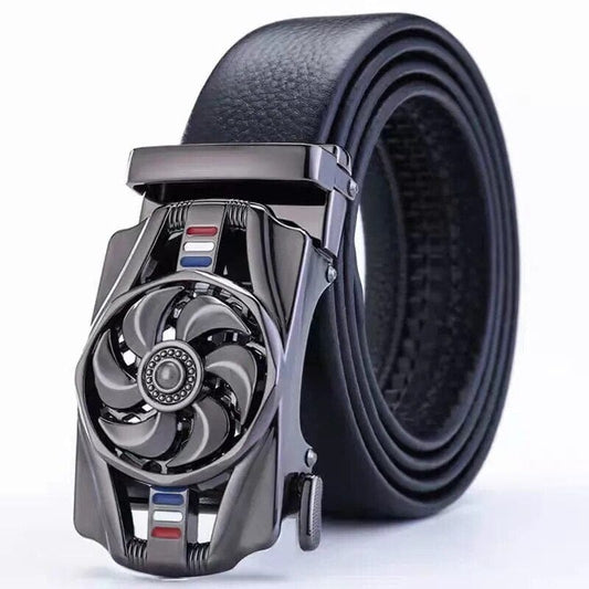 Showlu Store Nation 0 YBE-A1 Black / China / 120cm Man Automatic Buckle Leather Belt High Quality Men Business Belt Golden Waist Buckle Rhinestone Decoration Males Luxury Belt