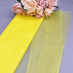 Showlu Store Nation 0 Yellow / 10m X 48cm Elegant Wedding Decoration Crystal Tulle Roll Organza Fabric