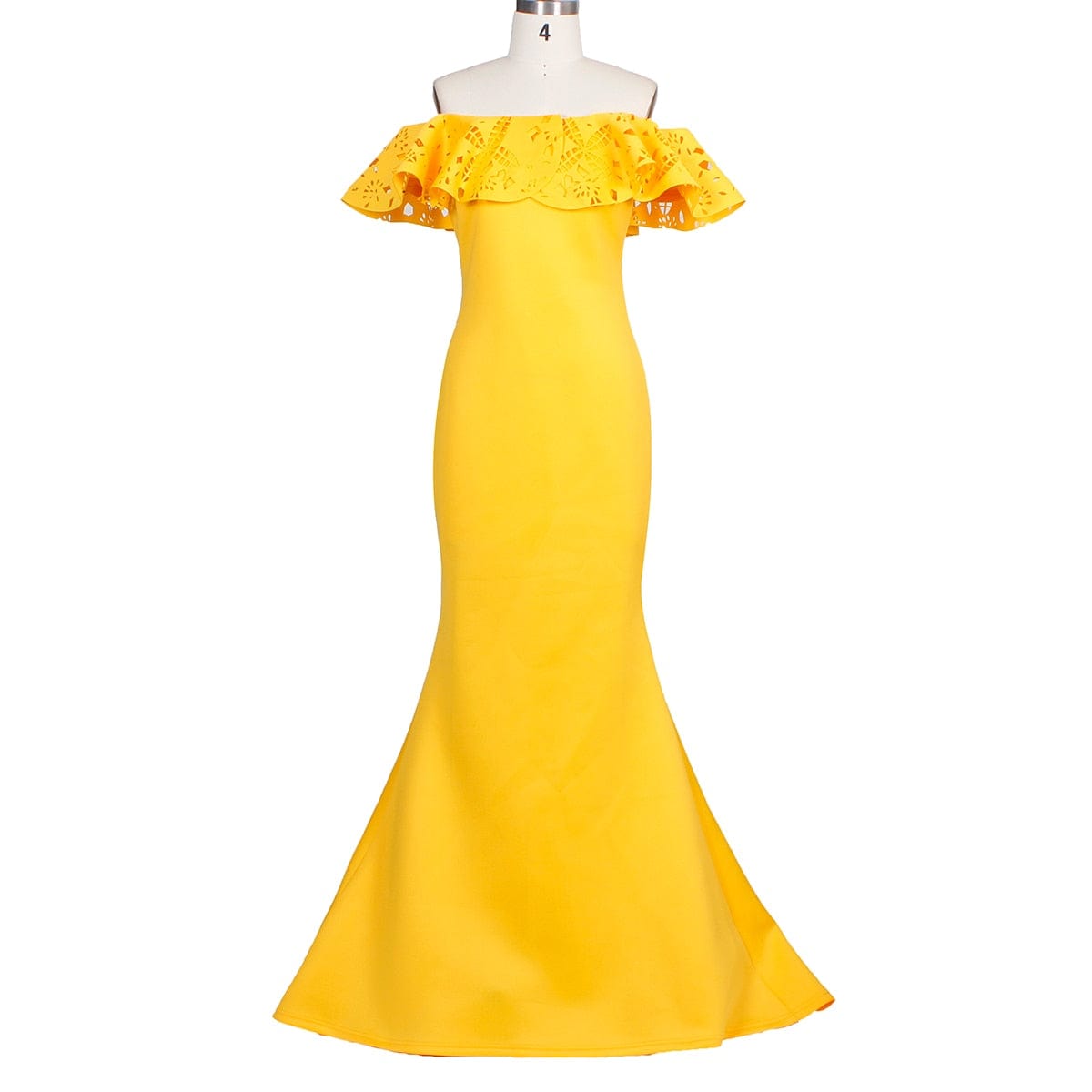 Showlu Store Nation 0 Yellow / S Summer Womens Clothing 2021 Sexy Slash Neck Mermaid Flare    Vintage Maxi Long Dress Robe Birthday Party Traf Bodycon