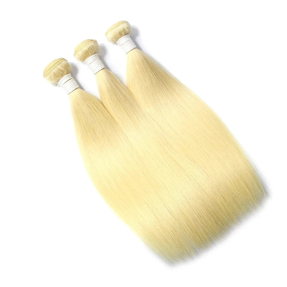 Showlu 613 blonde silk straight wrap ponytail made from 100% Remy human hair, European body wave clip-in extension.