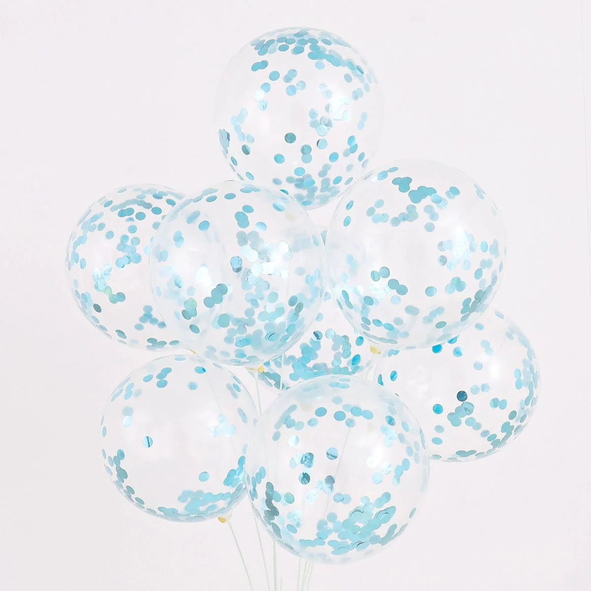 Showlu Macaron Blue Balloon Set with dark and light blue balloons for birthday or graduation decorations.