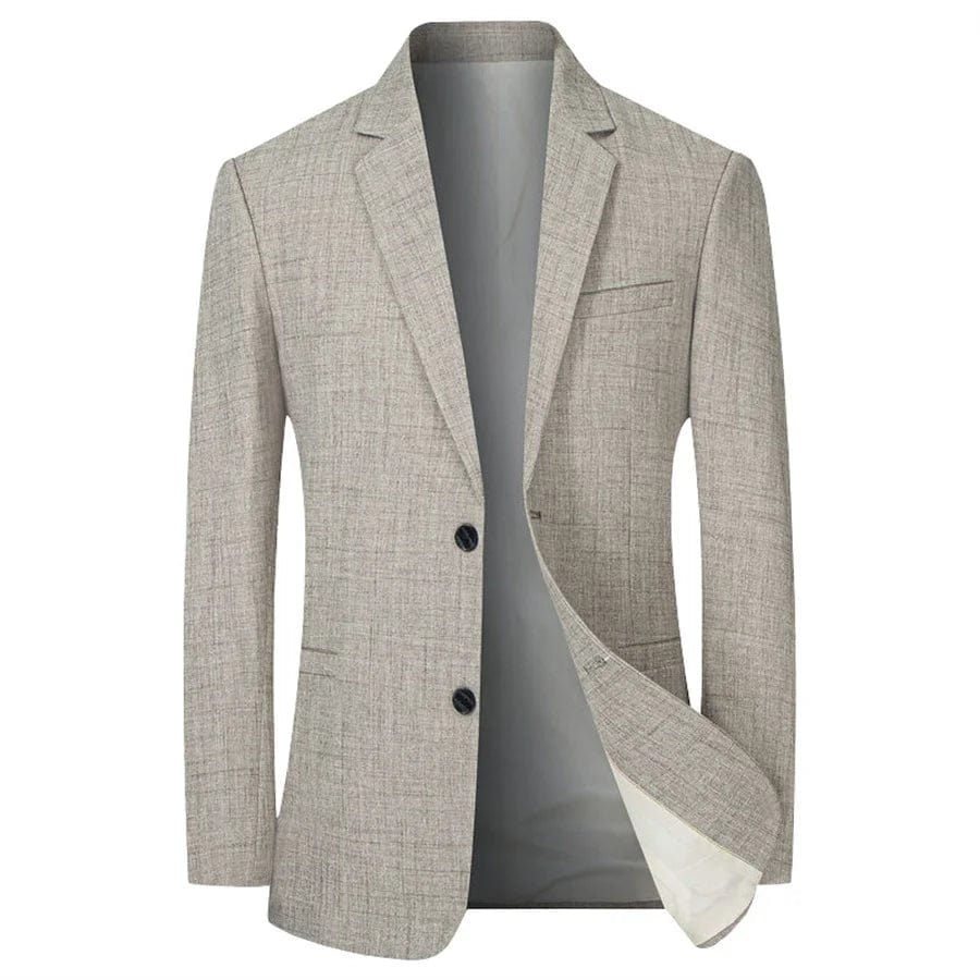 Sky blue men's slim fit blazer by SHOWLU FASHION STORE, casual business suit jacket with a tailored, formal look.