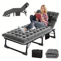 SHOWLU FASHION 5-position folding camping cot and outdoor lounge chair for adults, portable and ideal for beach, lawn, or camping.