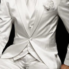Slim Fit Men Suit for Wedding Groom Tuxedos 3 Piece Custom Satin Male Fashion Set Jacket with Pants Vest Latest Style 2024 - SHOWLU FASHION STORE