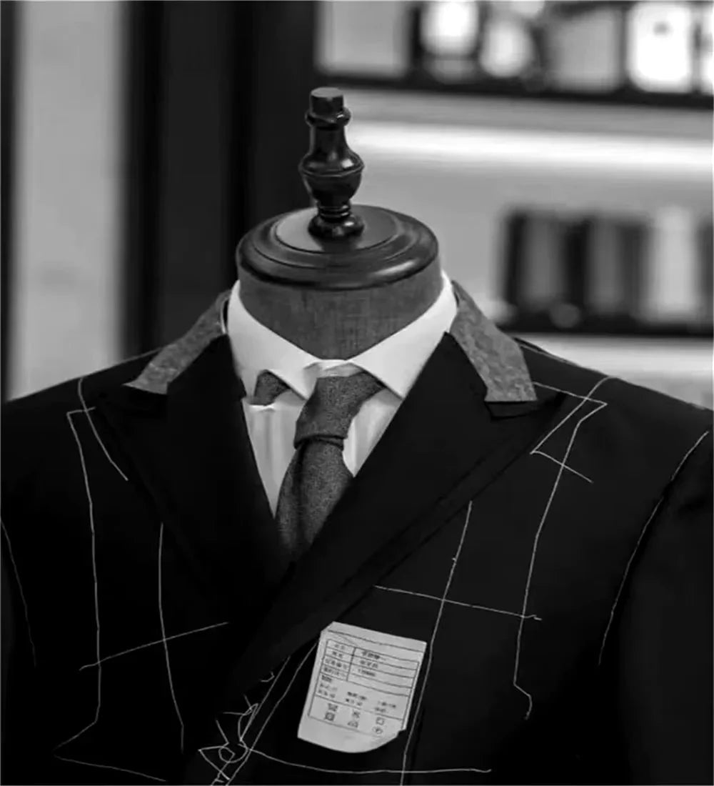 Kromoc men's slim fit 2-piece wool blend tuxedo suit with notch lapel, includes jacket and trousers, suitable for wedding or formal events.