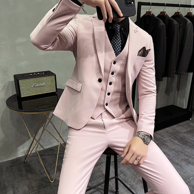 Showlu Fashion men's slim-fit stage suit blazer, single-breasted solid design, bright color, ideal for performances or formal events