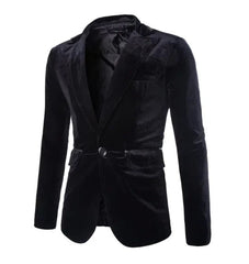 Slim Male Blazer Cosplay Suit Solid Color Corduroy Coat Men's Jacket Stage Prom Nightclub Party Blazers - SHOWLU FASHION STORE