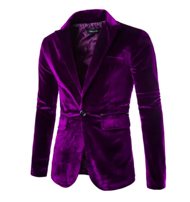 Slim Male Blazer Cosplay Suit Solid Color Corduroy Coat Men's Jacket Stage Prom Nightclub Party Blazers - SHOWLU FASHION STORE