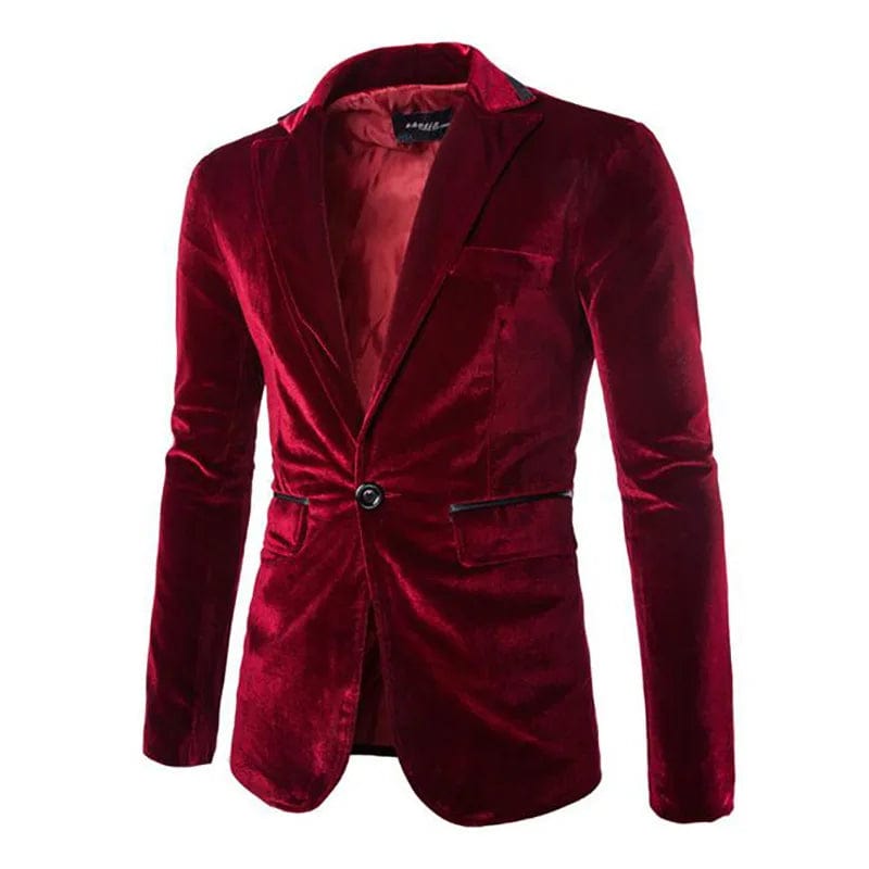 Slim Male Blazer Cosplay Suit Solid Color Corduroy Coat Men's Jacket Stage Prom Nightclub Party Blazers - SHOWLU FASHION STORE