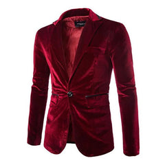 Slim Male Blazer Cosplay Suit Solid Color Corduroy Coat Men's Jacket Stage Prom Nightclub Party Blazers - SHOWLU FASHION STORE