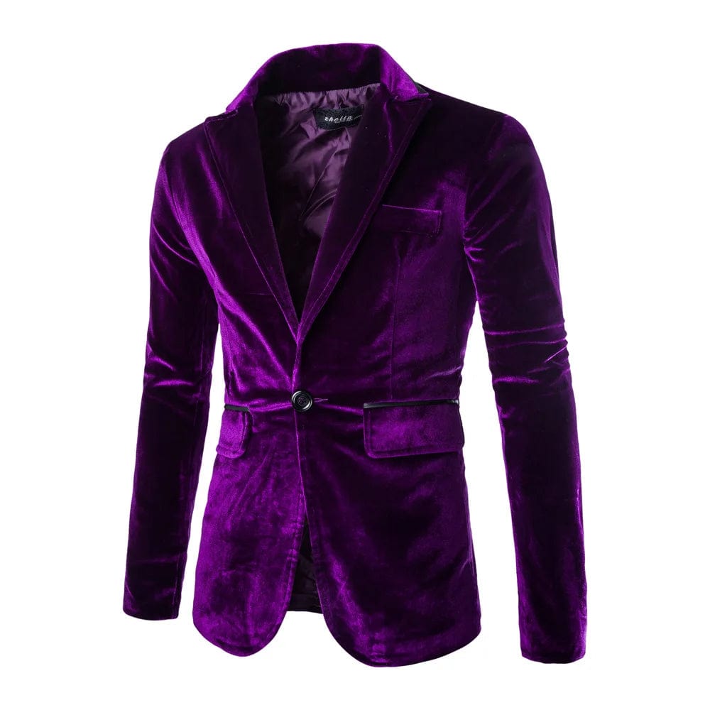 Slim Male Blazer Cosplay Suit Solid Color Corduroy Coat Men's Jacket Stage Prom Nightclub Party Blazers - SHOWLU FASHION STORE