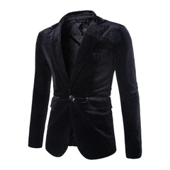 Slim Male Blazer Cosplay Suit Solid Color Corduroy Coat Men's Jacket Stage Prom Nightclub Party Blazers - SHOWLU FASHION STORE