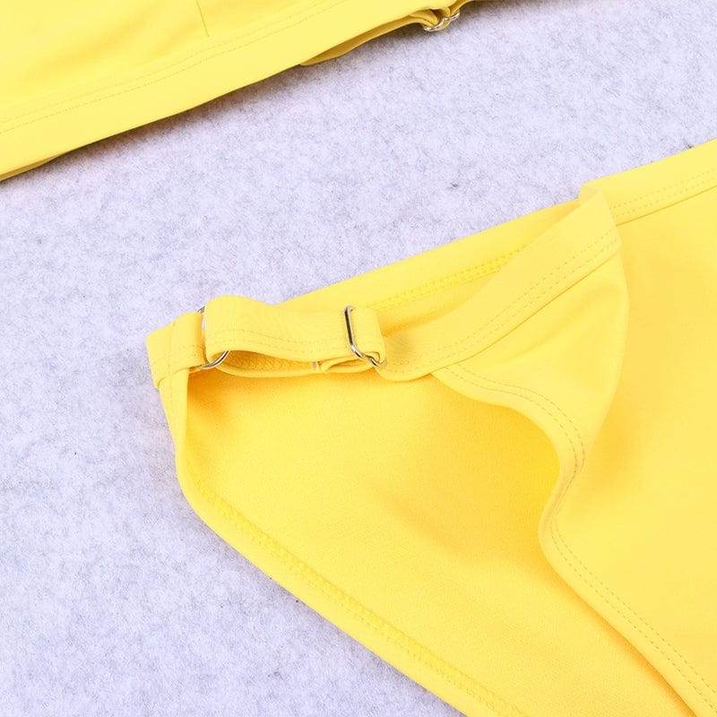 Showlu Fashion Triangle Bikini Set for women, sexy two-piece swimsuit with a stylish triangle top and matching bottoms, perfect for beach.