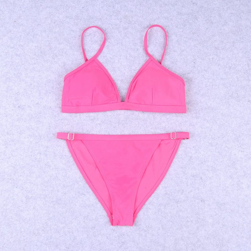 Showlu Fashion Triangle Bikini Set for women, sexy two-piece swimsuit with a stylish triangle top and bottom, perfect for summer beachwear.