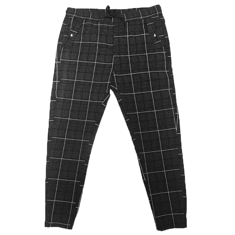 Men's slim fit plaid cropped pants by Showlu Fashion, casual harem style with a modern, tapered fit and stylish plaid pattern.