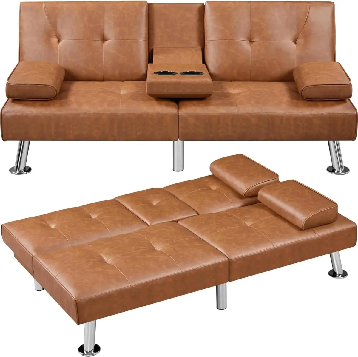 Sofa Bed Adjustmentsofa Double - sided Doublesofa Folding Sofa Bed Guestbed,cupholder,Bed Modern Artificial Leather Lounge Chair - SHOWLU FASHION STORE