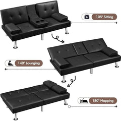 Sofa Bed Adjustmentsofa Double - sided Doublesofa Folding Sofa Bed Guestbed,cupholder,Bed Modern Artificial Leather Lounge Chair - SHOWLU FASHION STORE