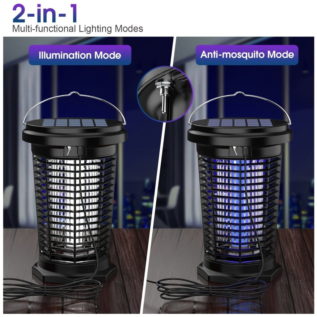 Showlu Fashion PALONE Solar Mosquito Repellent Lamp with UV light and 4500V electric fly catcher for outdoor use.