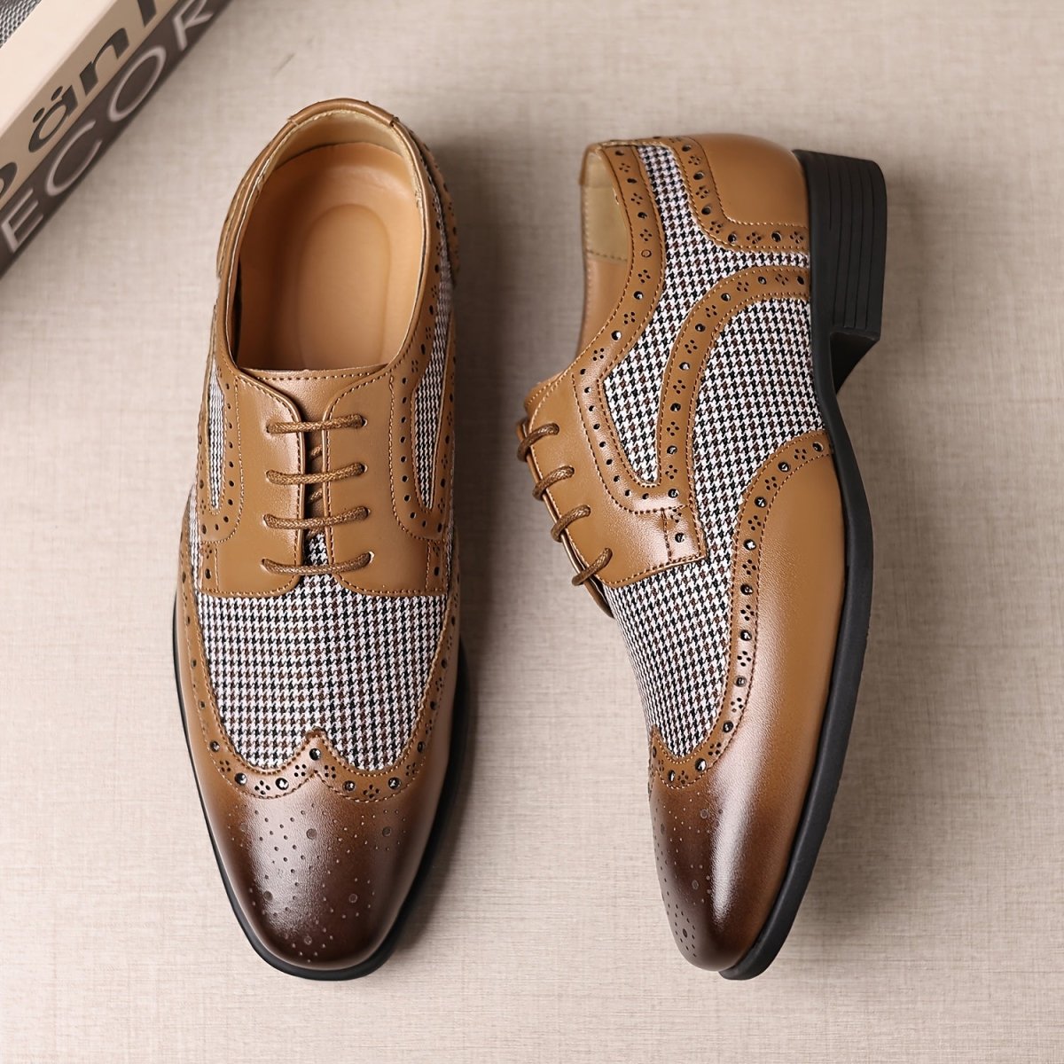 SHOWLU FASHION men's business casual shoes with square toe, lace-up design, PU material, rubber sole, and comfortable insole.
