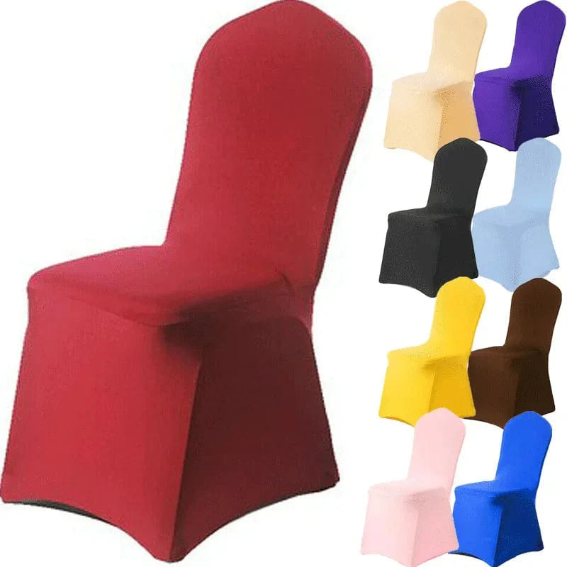 Solid navy Faroot Spandex Chair Cover by Showlu Fashion Store, stretch slipcover for wedding, banquet, and hotel dining chairs.