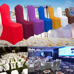 Solid Color Chair Cover Spandex Slip Cover Stretch Wedding Banquet Party Reataurant Banquet Hotel Dining Chair Covers - SHOWLU FASHION STORE
