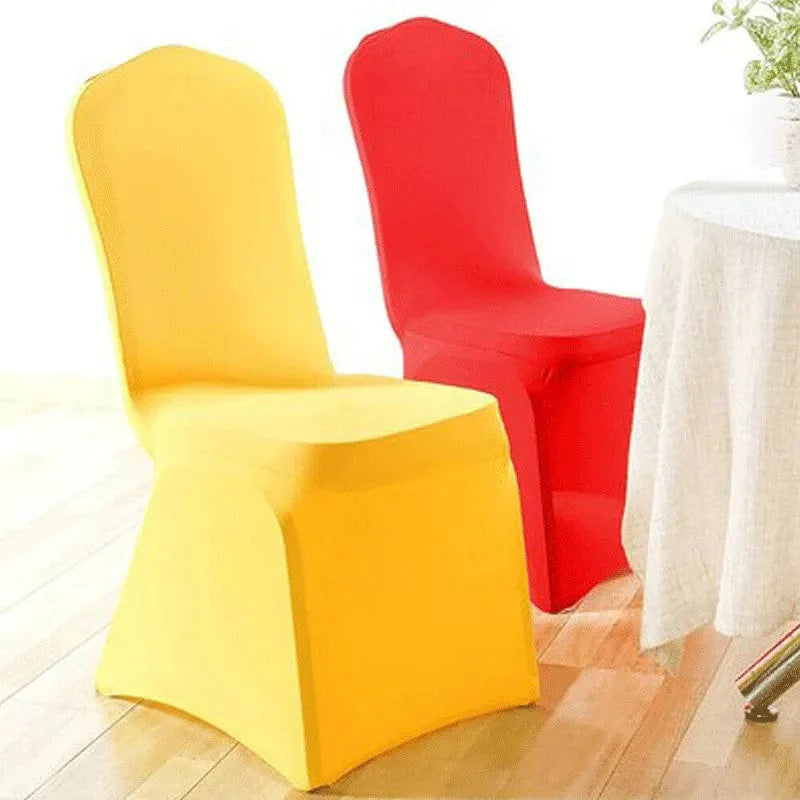 Solid-colored Faroot Spandex chair cover by Showlu Fashion Store, stretch slipcover for wedding, banquet, and hotel dining chairs.