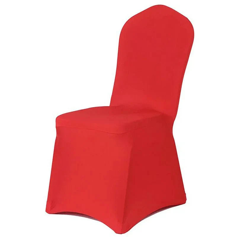 Solid black Faroot Spandex chair cover by Showlu Fashion Store, perfect for weddings, banquets, and hotel dining events.