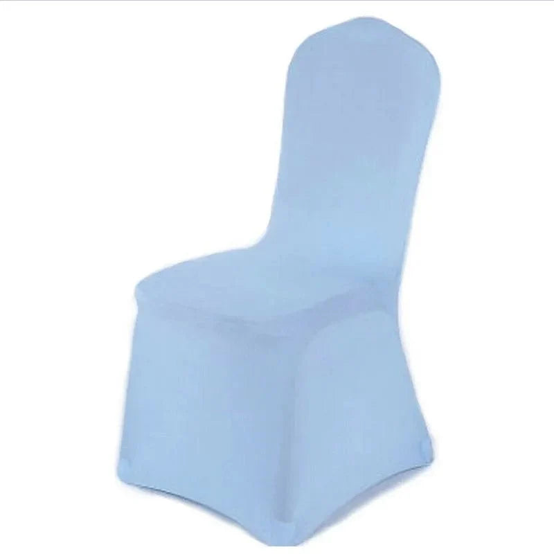 Solid-colored Spandex chair cover by Showlu Fashion Store, ideal for wedding, banquet, and hotel dining chair decor.